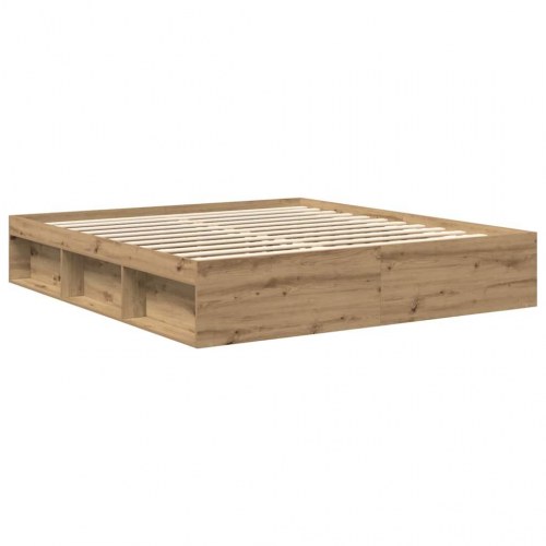 Sengeramme 200×200 cm i konstrueret træ - kunsteg