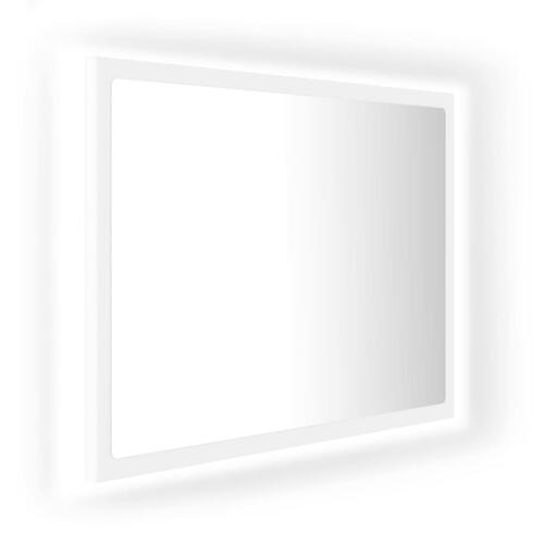 Badeværelsesspejl med LED-lys 60x8,5x37 akryl hvid