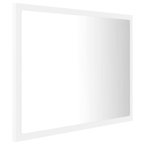 Badeværelsesspejl med LED-lys 60x8,5x37 akryl hvid