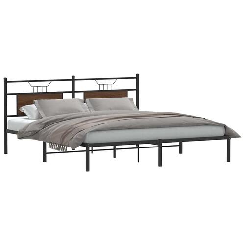 Sengeramme 160x200 cm uden madras konstrueret træ brunt eg