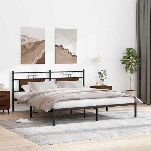 Sengeramme 160x200 cm uden madras konstrueret træ brunt eg