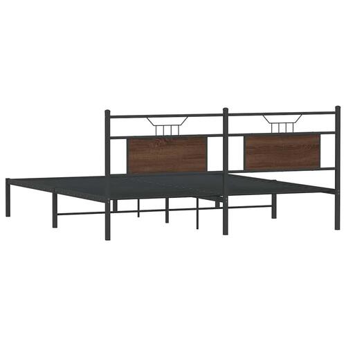 Sengeramme 160x200 cm uden madras konstrueret træ brunt eg