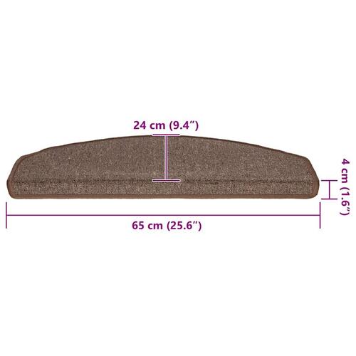 Trappemåtter 30 stk. 65x24x4 cm mørkebrun