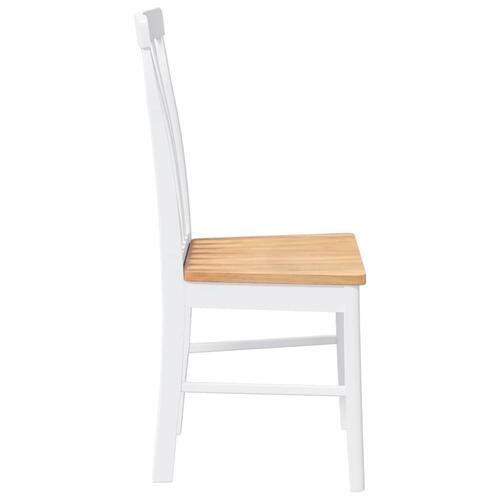 Spisebordsstole 2 stk. massivt gummitræ hvid