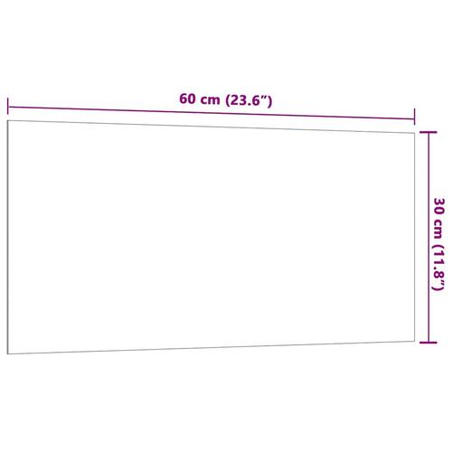 Væghængt magnettavle 60x30 cm hærdet glas sort