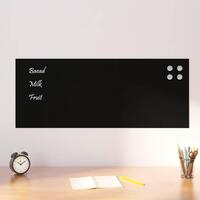 Væghængt magnettavle 100x40 cm hærdet glas sort