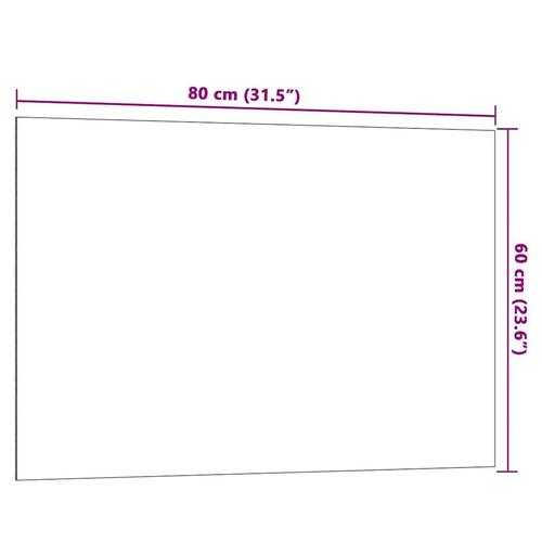Væghængt magnettavle 80x60 cm hærdet glas hvid