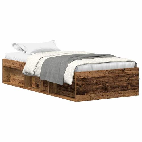 Sengeramme uden madras 90x200cm konstrueret træ antikt træ