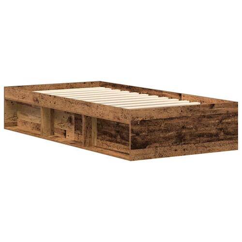 Sengeramme uden madras 90x200cm konstrueret træ antikt træ