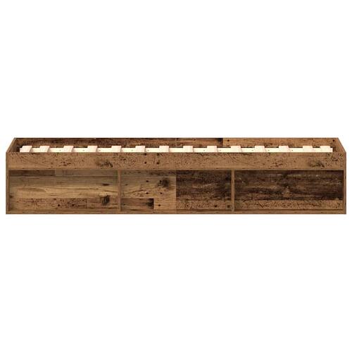 Sengeramme uden madras 90x200cm konstrueret træ antikt træ