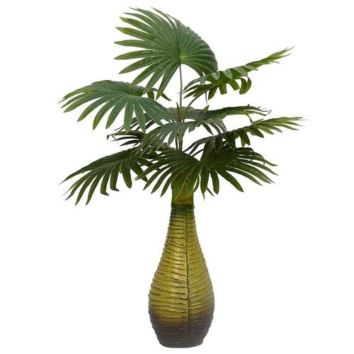 Kunstig palmeplante 9 blade 65 cm grøn