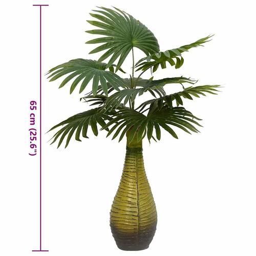Kunstig palmeplante 9 blade 65 cm grøn