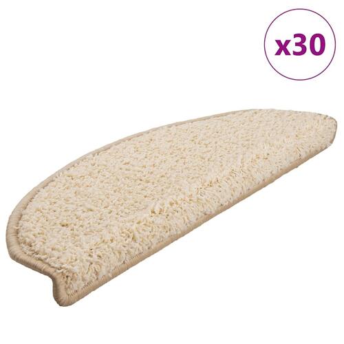 Trappemåtter 30 stk. 65x21x4 cm cremefarvet