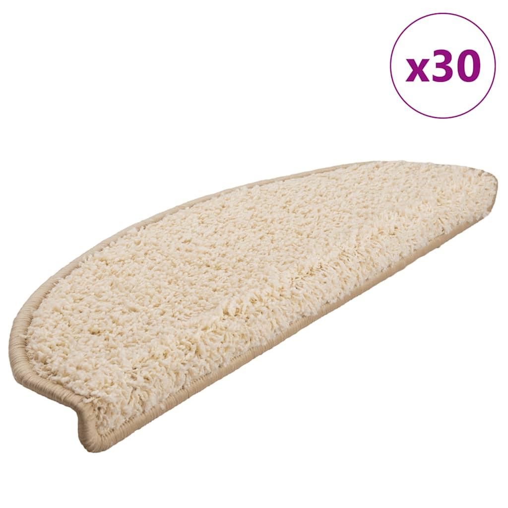 Trappemåtter 30 stk. 65x21x4 cm cremefarvet