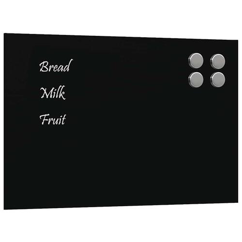 Væghængt magnettavle 40x30 cm hærdet glas sort