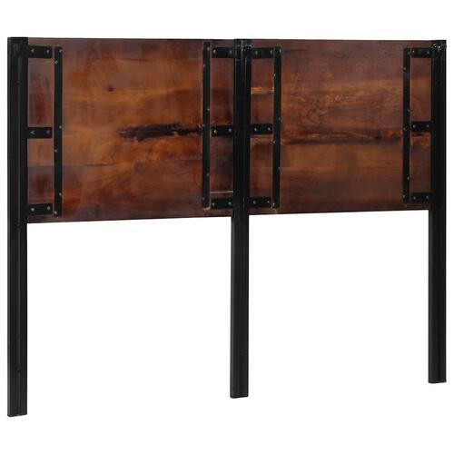 Sengegavl 140 cm massivt genbrugstræ og jern