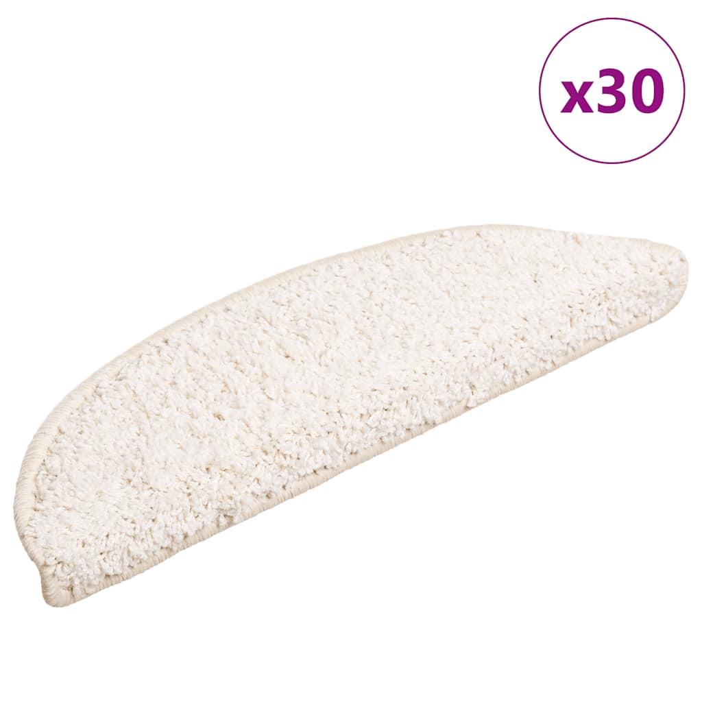 Trappemåtter - 30 stk. halvrunde 56×17×3 cm - hvid