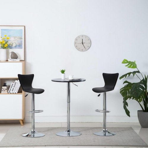 Drejelige barstole 2 stk. kunstlæder sort
