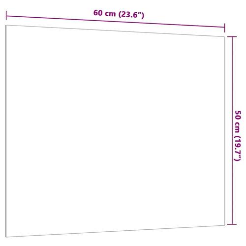 Væghængt magnettavle 60x50 cm hærdet glas hvid