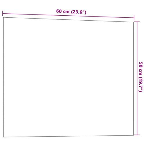Væghængt magnettavle 60x50 cm hærdet glas sort