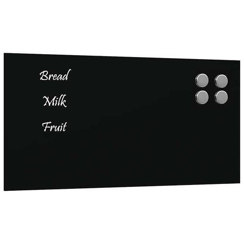 Væghængt magnettavle 40x20 cm hærdet glas sort