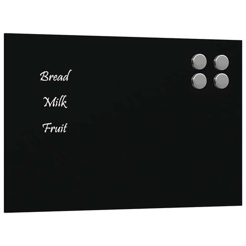 Væghængt magnettavle 30x20 cm hærdet glas sort