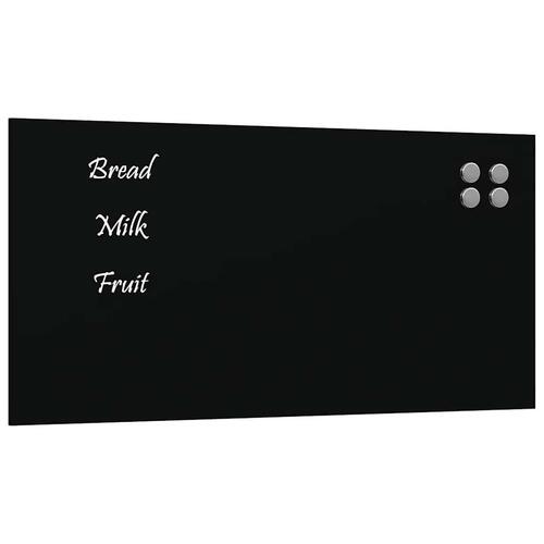 Væghængt magnettavle 80x40 cm hærdet glas sort