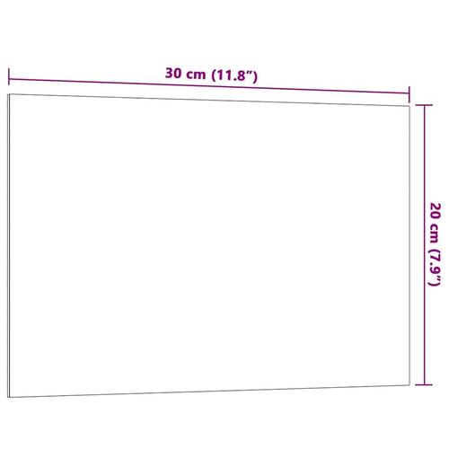 Væghængt magnettavle 30x20 cm hærdet glas hvid