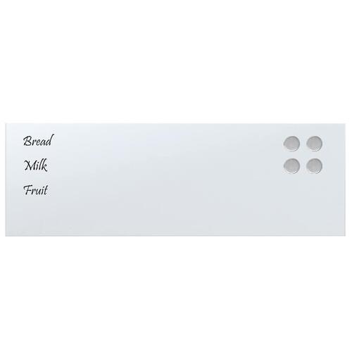 Væghængt magnettavle 60x20 cm hærdet glas hvid