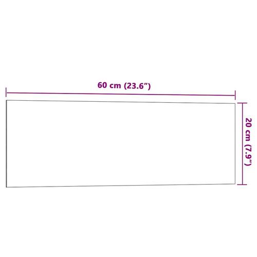 Væghængt magnettavle 60x20 cm hærdet glas hvid