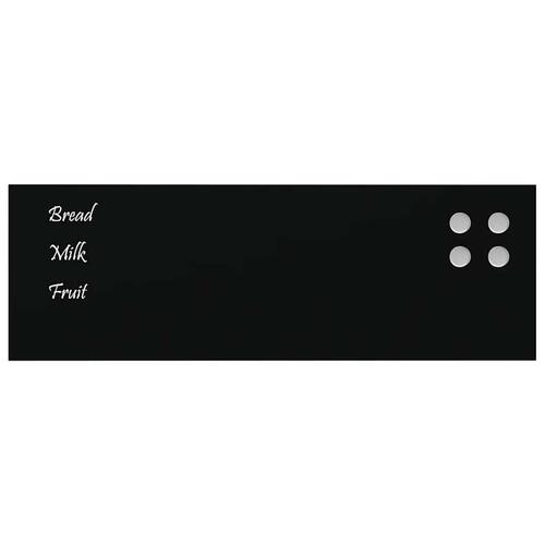 Væghængt magnettavle 60x20 cm hærdet glas sort