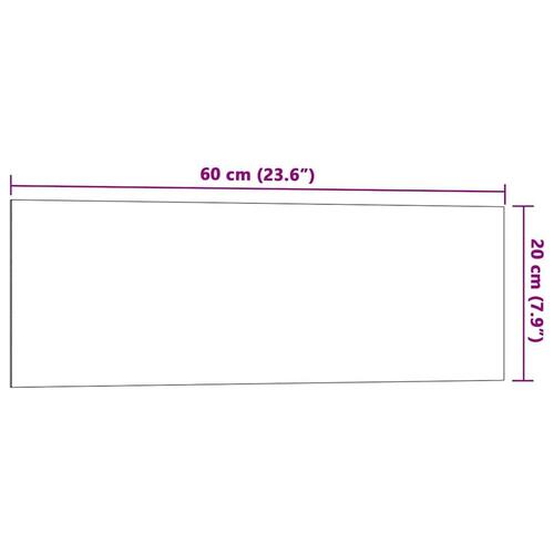 Væghængt magnettavle 60x20 cm hærdet glas sort
