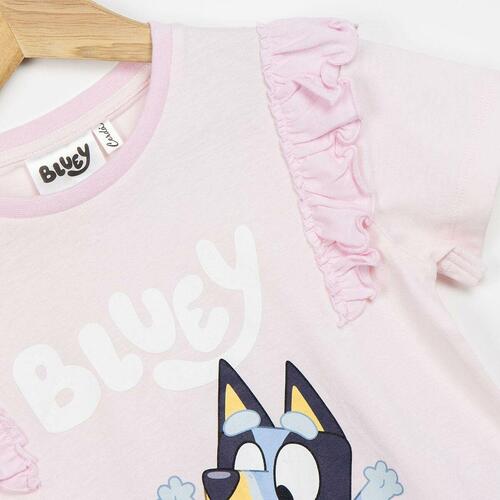 Børne Kortærmet T-shirt Bluey Lyserød 4 år