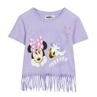 Børne Kortærmet T-shirt Minnie Mouse Lilla 7 år