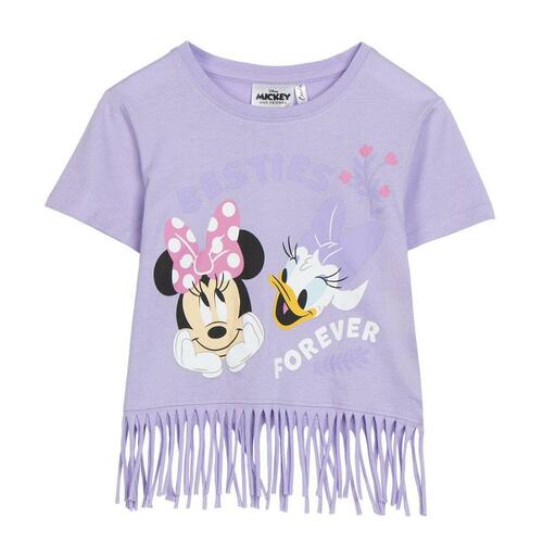 Børne Kortærmet T-shirt Minnie Mouse Lilla 7 år
