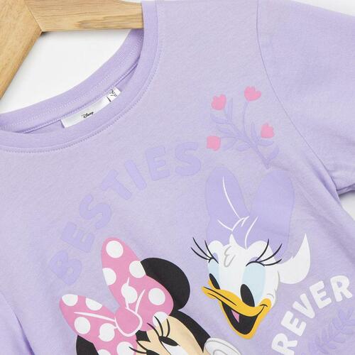 Børne Kortærmet T-shirt Minnie Mouse Lilla 7 år