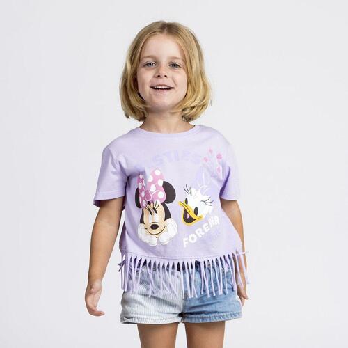 Børne Kortærmet T-shirt Minnie Mouse Lilla 7 år