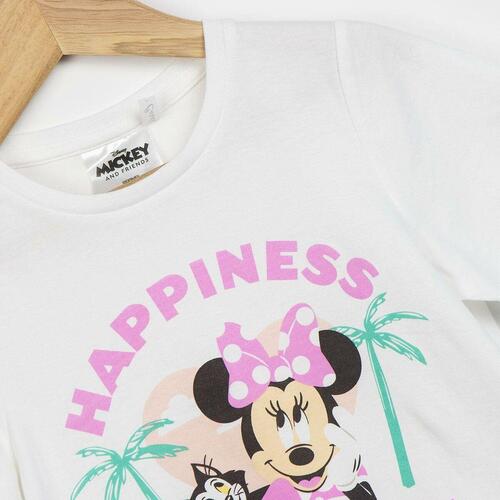 Børne Kortærmet T-shirt Minnie Mouse Hvid 6 år