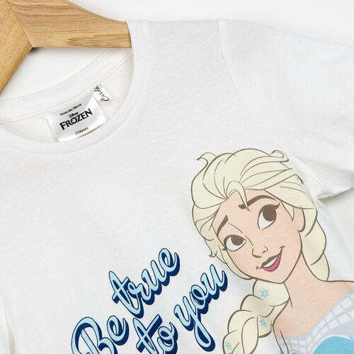 Børne Kortærmet T-shirt Frozen Hvid 4 år