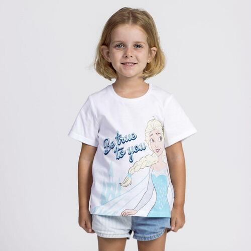 Børne Kortærmet T-shirt Frozen Hvid 4 år