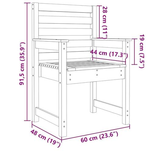 Havestole 2 stk. 60x48x91 cm massivt douglasgran