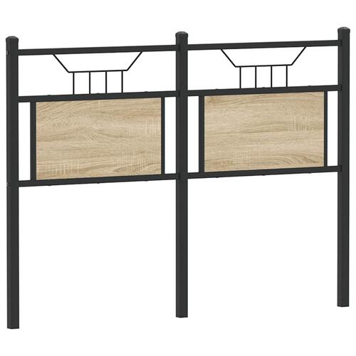 Sengegavl 120 cm konstrueret træ og stål sonoma-eg