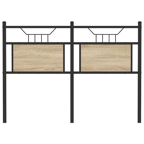 Sengegavl 120 cm konstrueret træ og stål sonoma-eg
