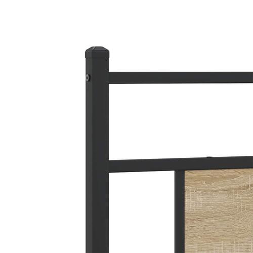 Sengegavl 100 cm konstrueret træ og stål sonoma-eg