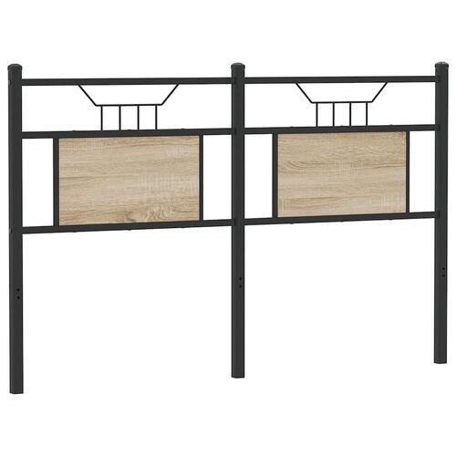 Sengegavl 137 cm konstrueret træ og stål sonoma-eg