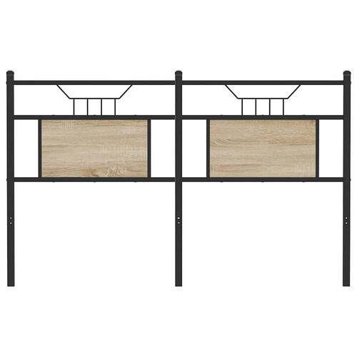 Sengegavl 137 cm konstrueret træ og stål sonoma-eg