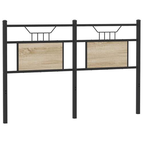 Sengegavl 137 cm konstrueret træ og stål sonoma-eg