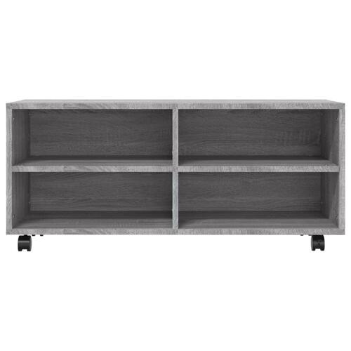 Tv-bord med hjul 90x35x35 cm konstrueret træ grå sonoma-eg