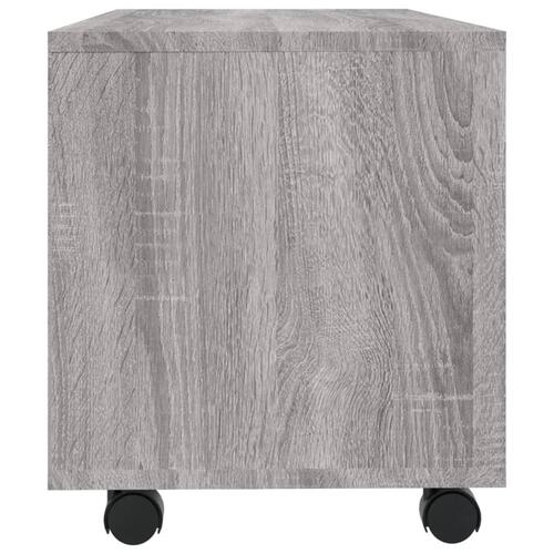 Tv-bord med hjul 90x35x35 cm konstrueret træ grå sonoma-eg