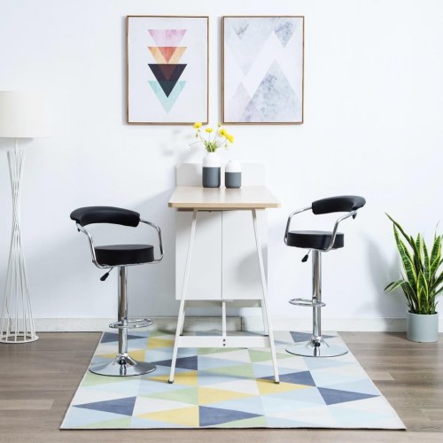 Drejelige barstole 2 stk. kunstlæder sort